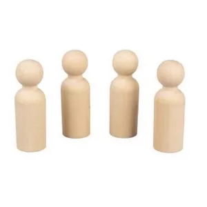 4 FIGURINES EN BOIS 77 mm