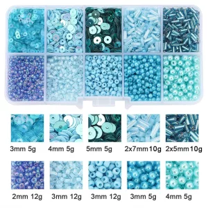 PERLES DE ROCAILLE EN VERRE ET PAILLETTES